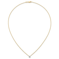 14k 1/2ct Lab Grown Dia VS+ F+ Cushion Comp 18in Pendant Necklace