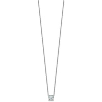 14kw 1ct Lab Grown Dia VS+ F+ Cushion Comp 18in Pendant Necklace