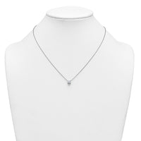 14kw 1ct Lab Grown Dia VS+ F+ Cushion Comp 18in Pendant Necklace