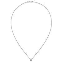 14kw 1ct Lab Grown Dia VS+ F+ Cushion Comp 18in Pendant Necklace