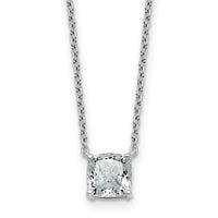 14kw 1ct Lab Grown Dia VS+ F+ Cushion Comp 18in Pendant Necklace