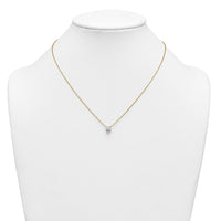 14k 1ct Cert Lab Grown Dia VS+ F+ Cushion Comp 18in Pendant Necklace