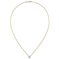 14k 1ct Cert Lab Grown Dia VS+ F+ Cushion Comp 18in Pendant Necklace