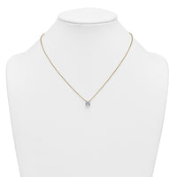 14k 1 1/2ct Cert Lab Grown Dia VS+ F+ Cushion Comp 18in Pendant Necklace