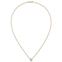 14k 1 1/2ct Cert Lab Grown Dia VS+ F+ Cushion Comp 18in Pendant Necklace
