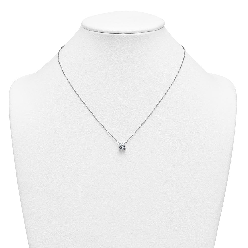 14kw 2ct Cert Lab Grown Dia VS+ F+ Cushion Comp 18in Pendant Necklace
