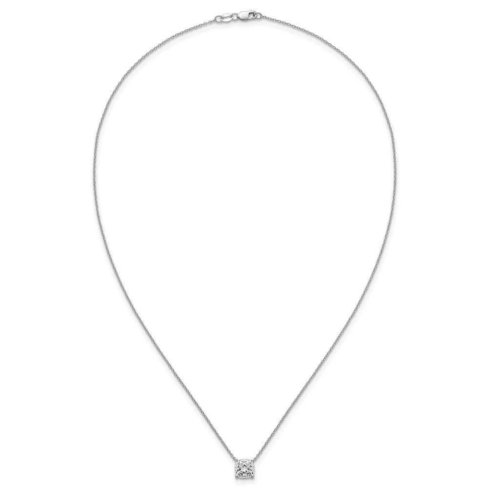 14kw 2ct Cert Lab Grown Dia VS+ F+ Cushion Comp 18in Pendant Necklace