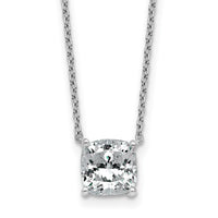 14kw 2ct Cert Lab Grown Dia VS+ F+ Cushion Comp 18in Pendant Necklace