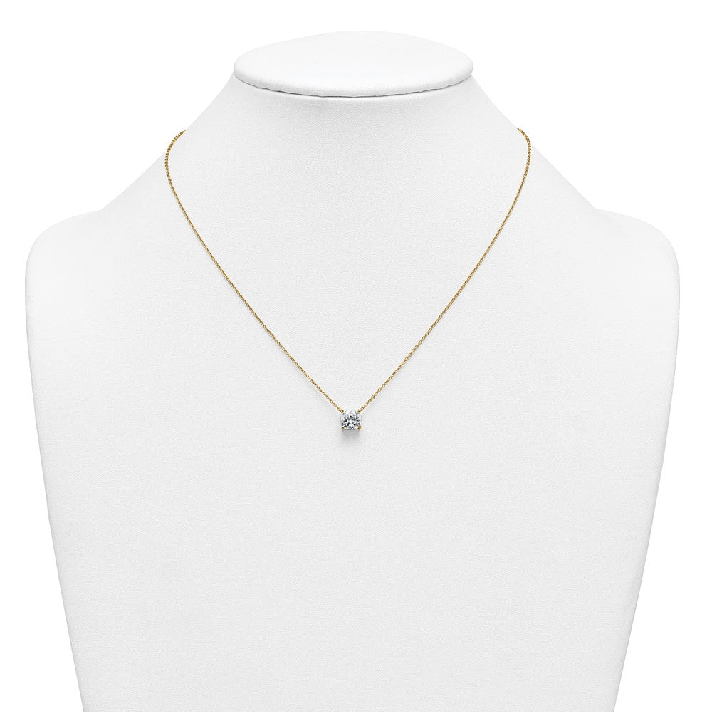 14k 2ct Cert Lab Grown Dia VS+ F+ Cushion Comp 18in Pendant Necklace