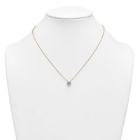 14k 2ct Lab Grown Dia VS+ F+ Cushion Comp 18in Pendant Necklace