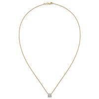 14k 2ct Cert Lab Grown Dia VS+ F+ Cushion Comp 18in Pendant Necklace