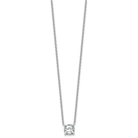 14kw 2 1/2ct Lab Grown Dia VS+ F+ Cushion Comp 18in Pendant Necklace