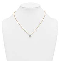 14k 2 1/2ct Cert Lab Grown Dia VS+ F+ Cushion Comp 18in Pendant Necklace