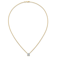 14k 2 1/2ct Cert Lab Grown Dia VS+ F+ Cushion Comp 18in Pendant Necklace
