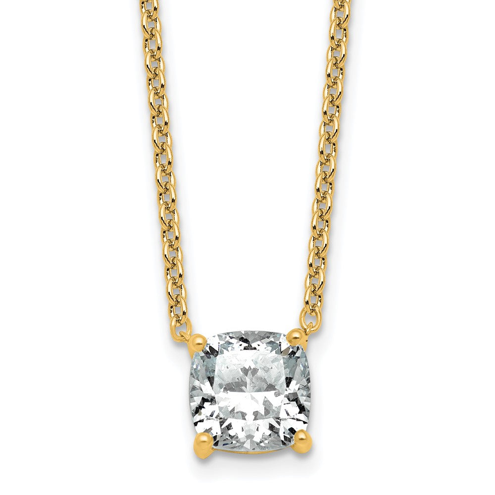 14k 2 1/2ct Cushion 4 Prong Pendant Mounting