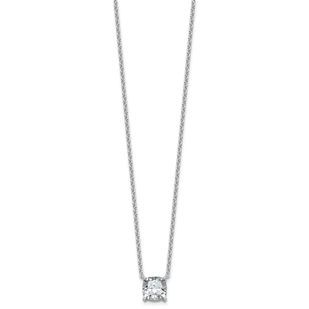 14kw 3ct Cert Lab Grown Dia VS+ F+ Cushion Comp 18in Pendant Necklace