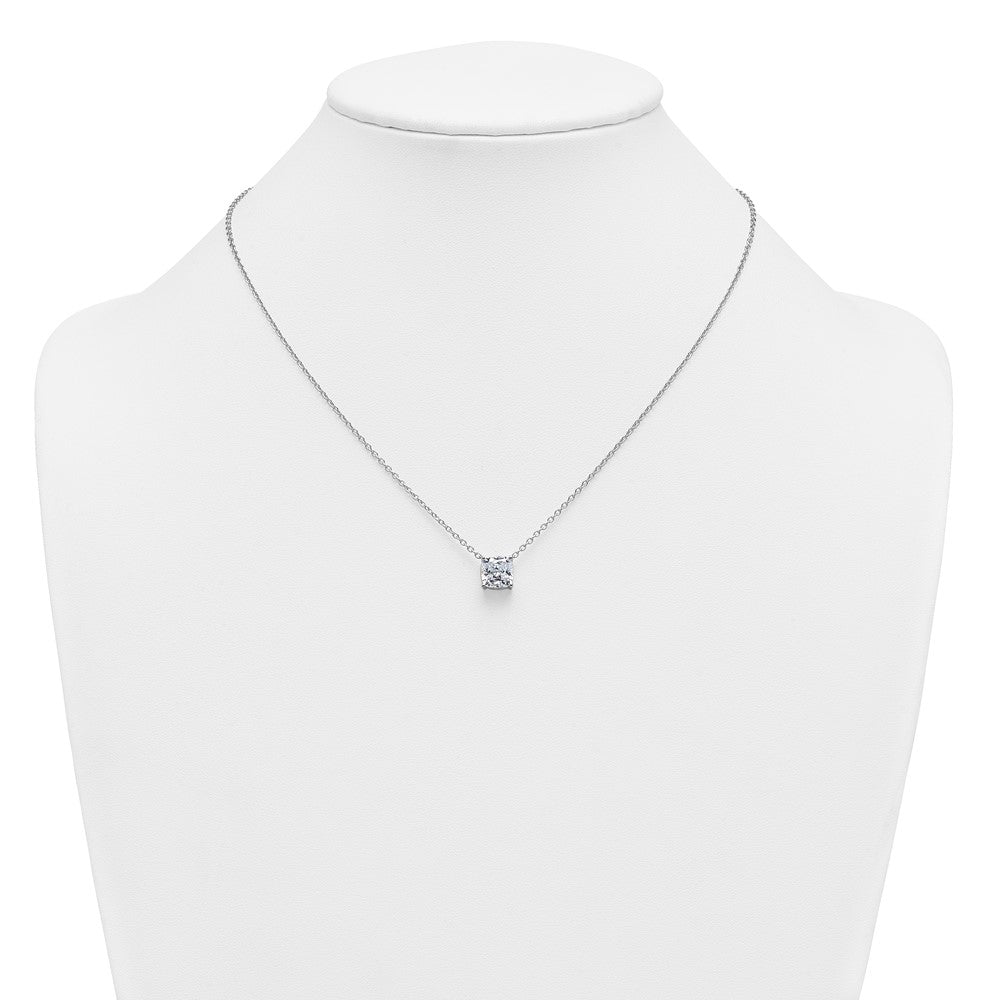 14kw 3ct Cert Lab Grown Dia VS+ F+ Cushion Comp 18in Pendant Necklace