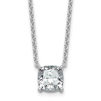14kw 3ct Cert Lab Grown Dia VS+ F+ Cushion Comp 18in Pendant Necklace