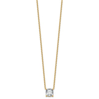 14k 3ct Lab Grown Dia VS+ F+ Cushion Comp 18in Pendant Necklace