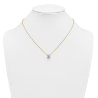 14k 3ct Lab Grown Dia VS+ F+ Cushion Comp 18in Pendant Necklace