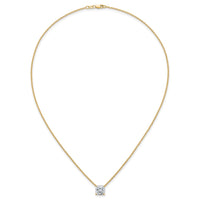 14k 3ct Lab Grown Dia VS+ F+ Cushion Comp 18in Pendant Necklace
