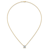 14k 3 1/2ct Lab Grown Dia VS+ F+ Cushion Comp 18in Pendant Necklace