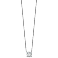 14kw 4ct Lab Grown Dia VS+ F+ Cushion Comp 18in Pendant Necklace