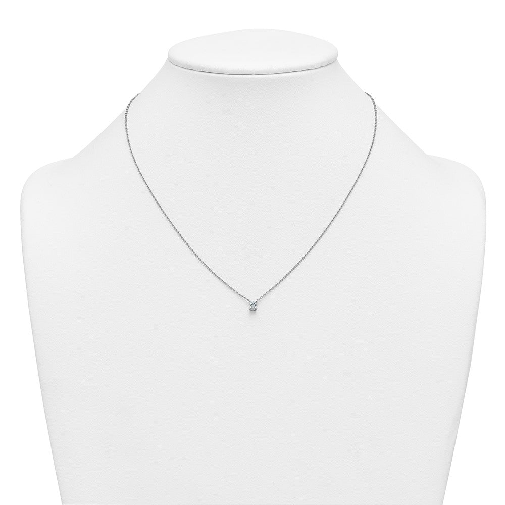 14kw 1/4ct Lab Grown Diamond VS+ F+ Radiant Comp 18in Pendant Necklace