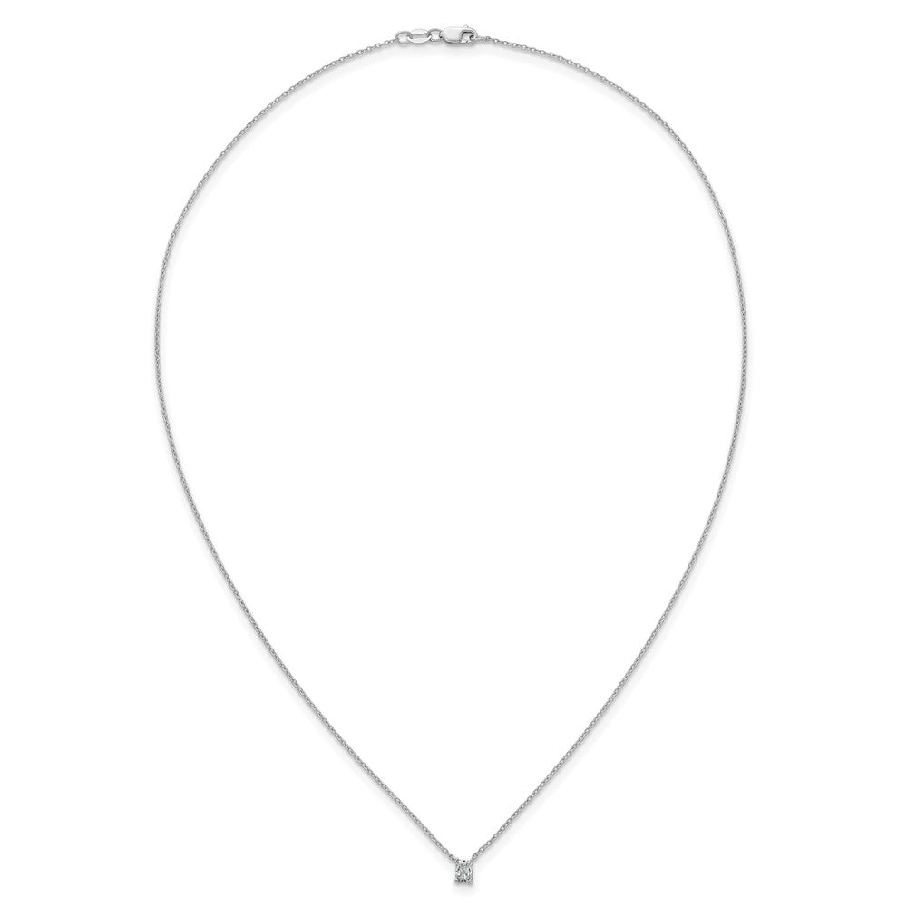 14kw 1/4ct Lab Grown Diamond VS+ F+ Radiant Comp 18in Pendant Necklace
