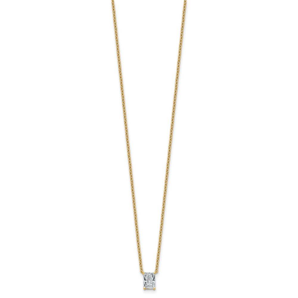 14k 1/2ct Lab Grown Diamond VS+ F+ Radiant Comp 18in Pendant Necklace