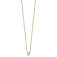 14k 1/2ct Lab Grown Diamond VS+ F+ Radiant Comp 18in Pendant Necklace