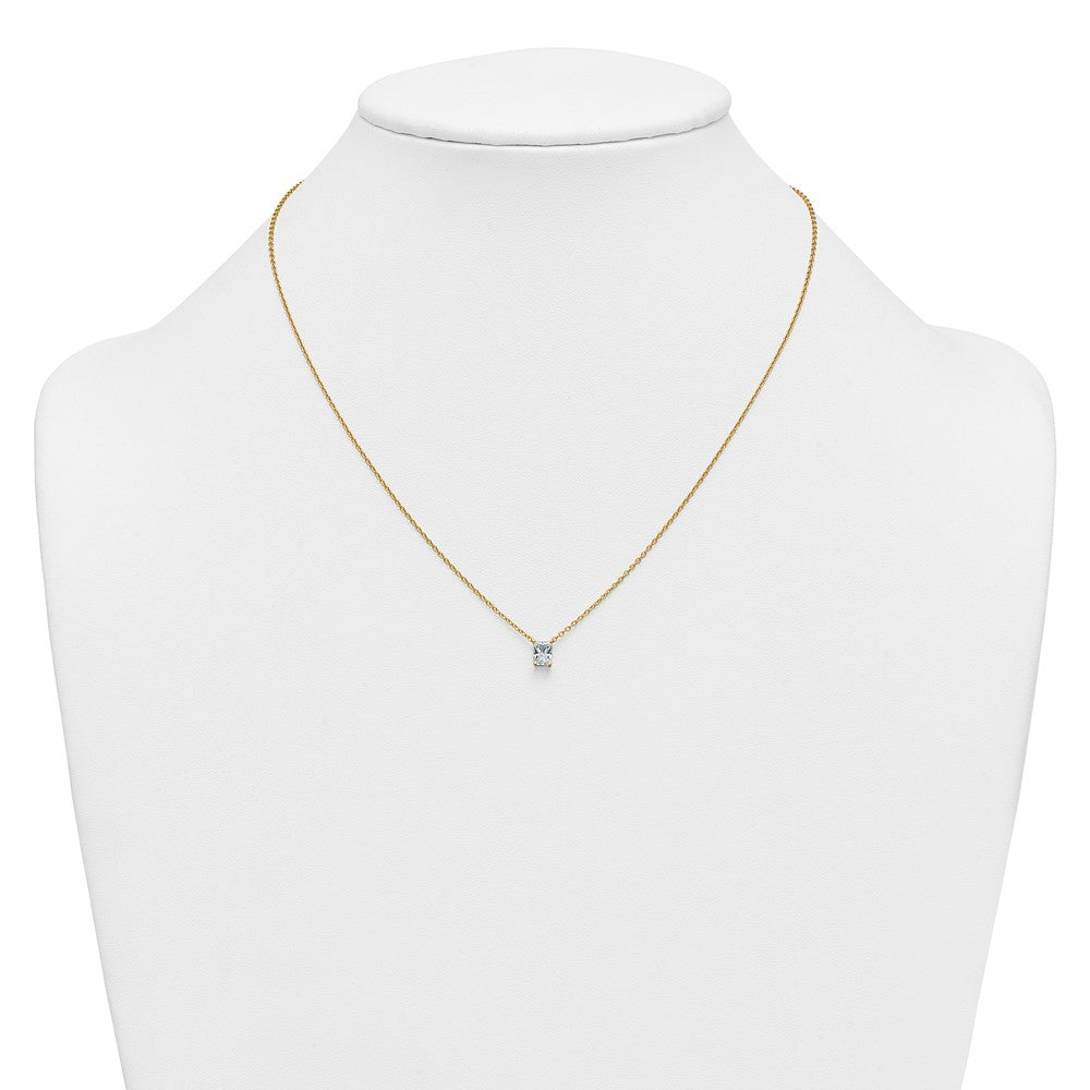 14k 1/2ct Lab Grown Diamond VS+ F+ Radiant Comp 18in Pendant Necklace
