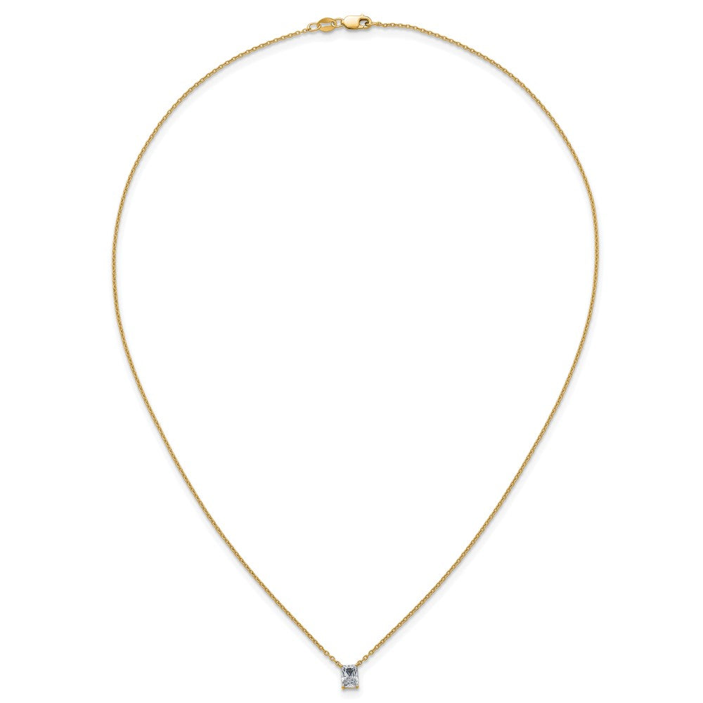 14k 1/2ct Lab Grown Diamond VS+ F+ Radiant Comp 18in Pendant Necklace