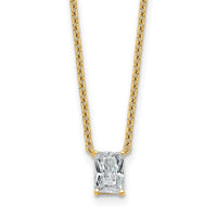 14k 1/2ct Lab Grown Diamond VS+ F+ Radiant Comp 18in Pendant Necklace