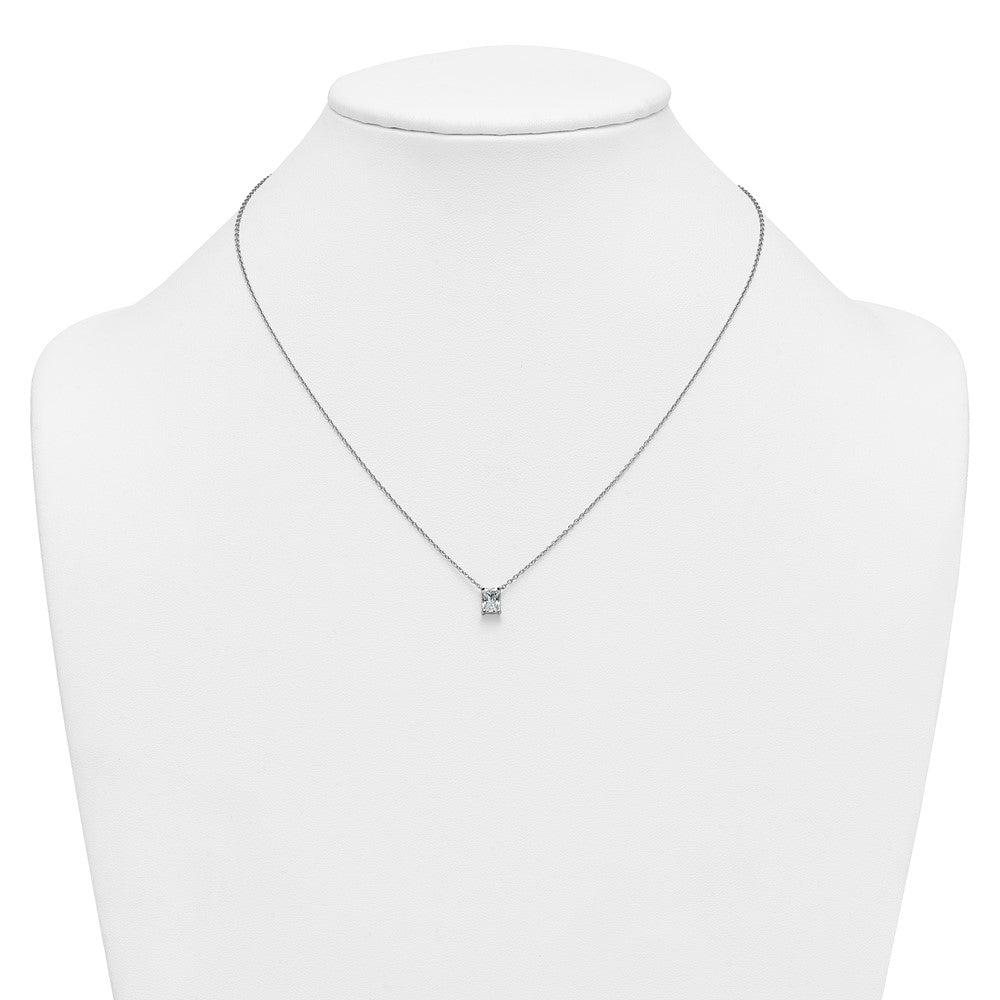 14kw 3/4ct Lab Grown Diamond VS+ F+ Radiant Comp 18in Pendant Necklace