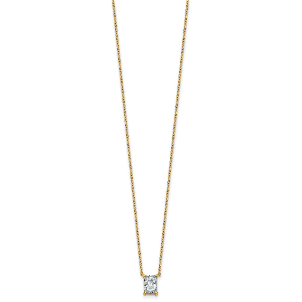 14k 3/4ct Lab Grown Diamond VS+ F+ Radiant Comp 18in Pendant Necklace