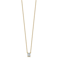 14k 3/4ct Lab Grown Diamond VS+ F+ Radiant Comp 18in Pendant Necklace