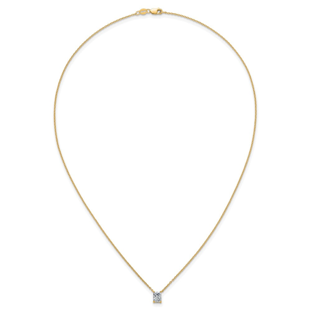 14k 3/4ct Lab Grown Diamond VS+ F+ Radiant Comp 18in Pendant Necklace