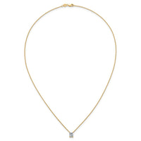 14k 3/4ct Lab Grown Diamond VS+ F+ Radiant Comp 18in Pendant Necklace