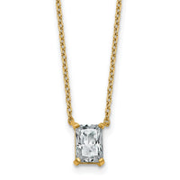14k 3/4ct Lab Grown Diamond VS+ F+ Radiant Comp 18in Pendant Necklace