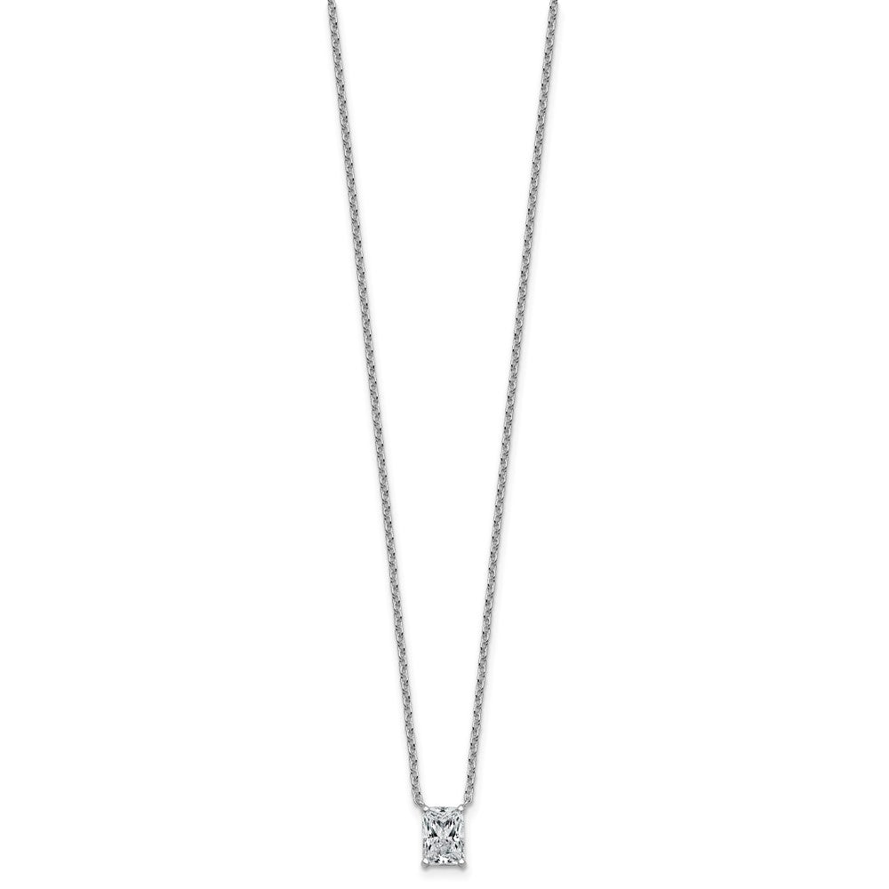 14kw 1ct Cert Lab Grown Dia VS+ F+ Radiant Comp 18in Pendant Necklace