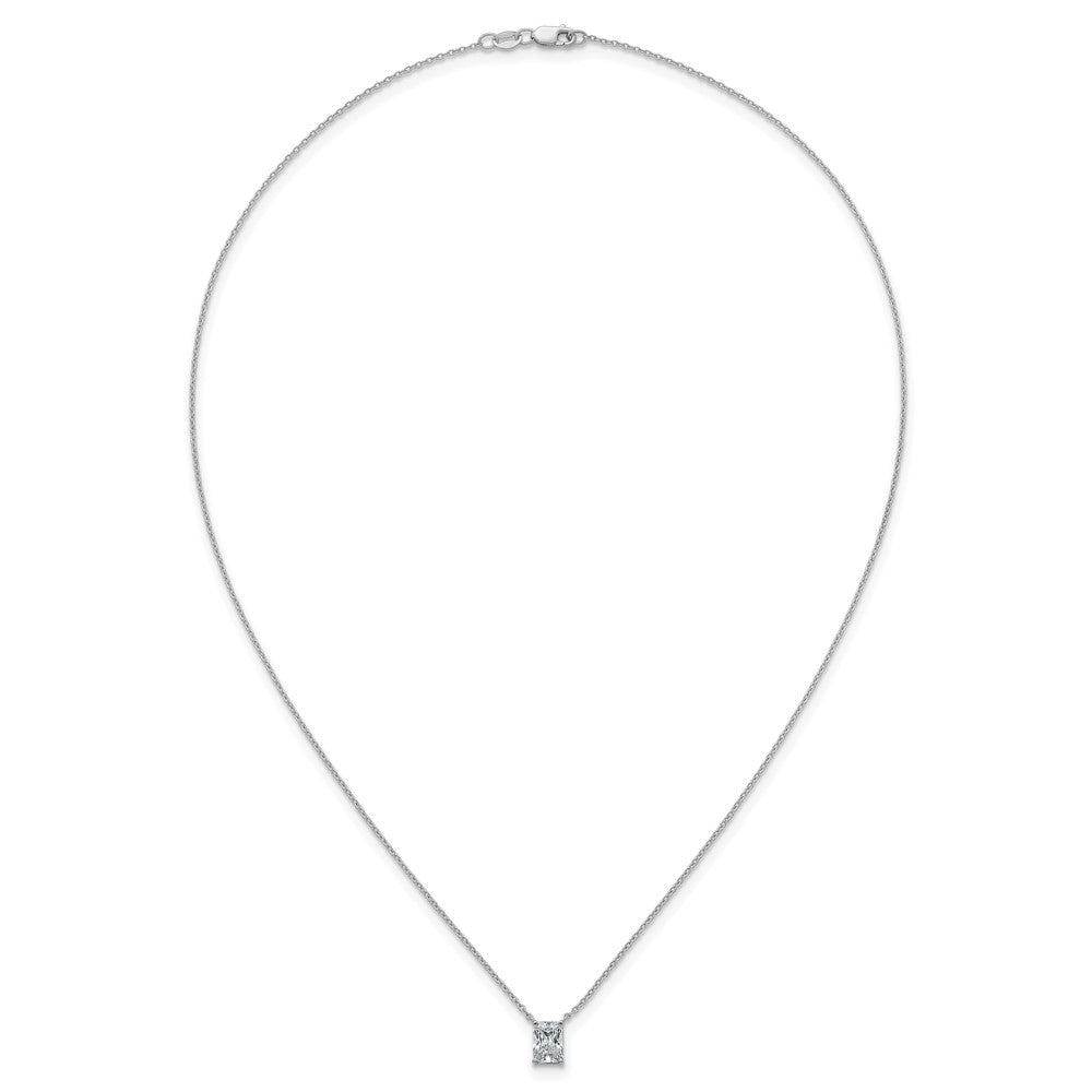 14kw 1ct Cert Lab Grown Dia VS+ F+ Radiant Comp 18in Pendant Necklace