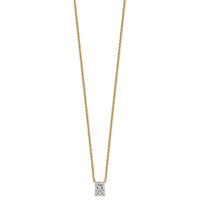 14k 1ct Cert Lab Grown Dia VS+ F+ Radiant Comp 18in Pendant Necklace