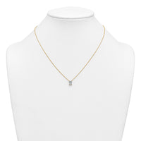 14k 1ct Lab Grown Diamond VS+ F+ Radiant Comp 18in Pendant Necklace