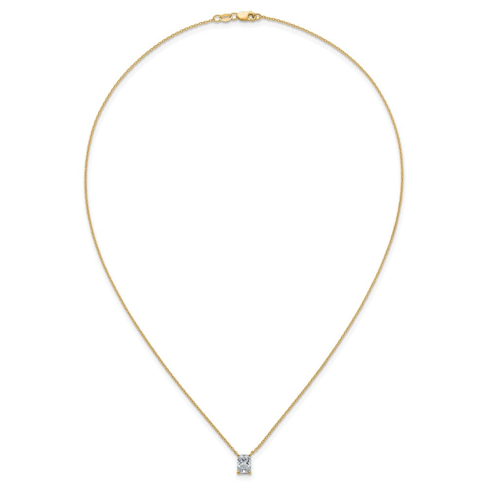 14k 1ct Lab Grown Diamond VS+ F+ Radiant Comp 18in Pendant Necklace