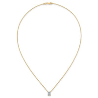 14k 1ct Lab Grown Diamond VS+ F+ Radiant Comp 18in Pendant Necklace