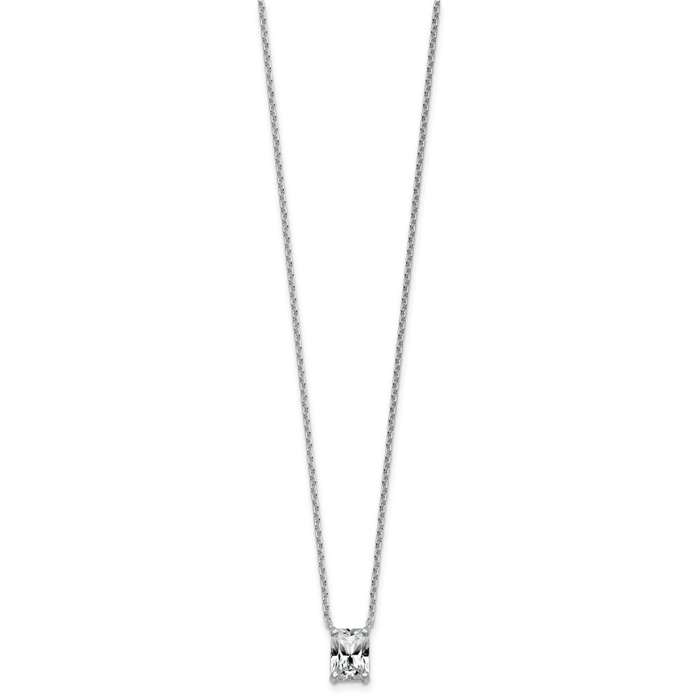 14kw 1 1/2ct Cert Lab Grown Dia VS+ F+ Radiant Comp 18in Pendant Necklace