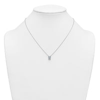 14kw 1 1/2ct Cert Lab Grown Dia VS+ F+ Radiant Comp 18in Pendant Necklace