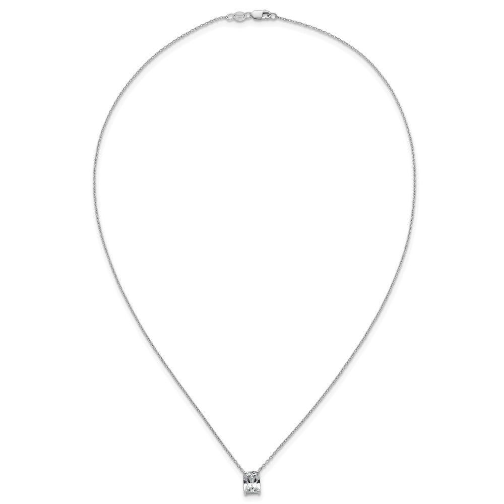 14kw 1 1/2ct Lab Grown Diamond VS+ F+ Radiant Comp 18in Pendant Necklace