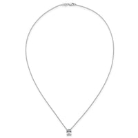 14kw 1 1/2ct Cert Lab Grown Dia VS+ F+ Radiant Comp 18in Pendant Necklace